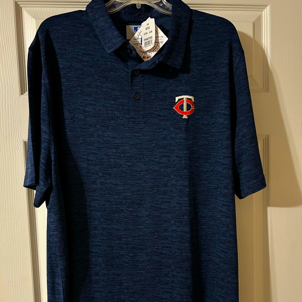 NWT MLB Genuine MLB Merchandise Heather navy blue Minnesota Twins polo, ver nice